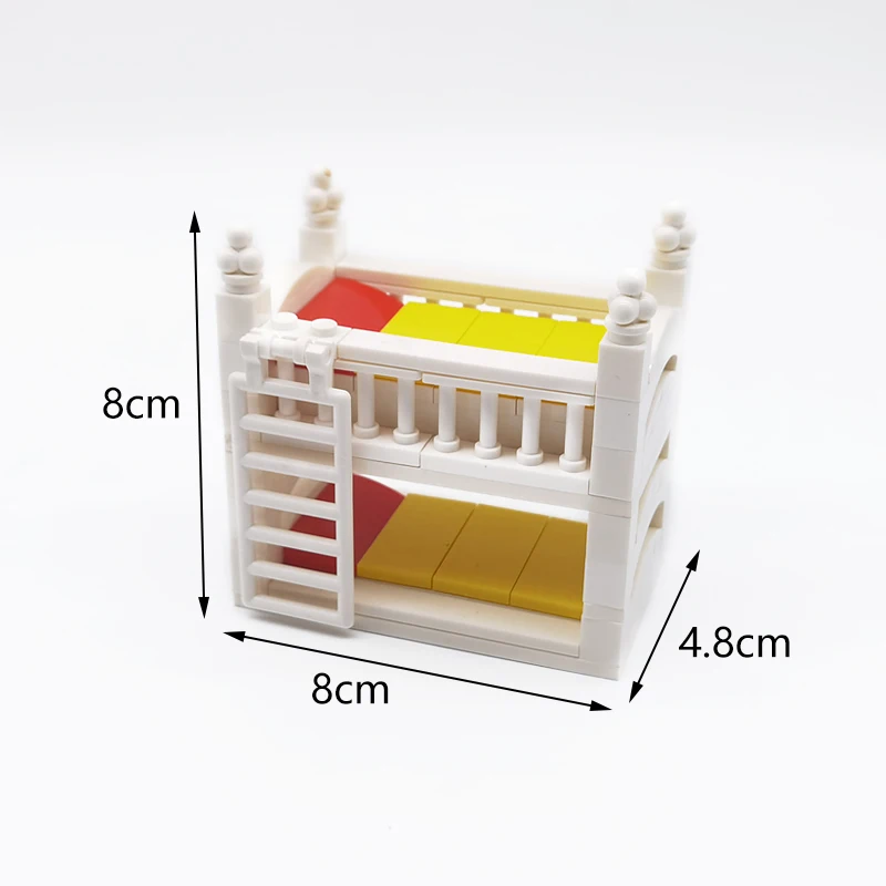 MOC-Bausteine, Möbel und Dekorationen für Wohnzimmer und Schlafzimmer – Bett, Bücherregal, Sofa, Computertisch, kleine Pflanzgefäße, Spielzeugmodelle. – Detail 39