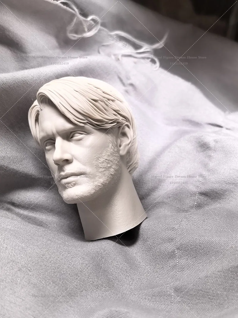 1/6 Scale White DIY Not Colored Male Head Sculpt TV Series Character Actor Pop Megastar For 12-inch Dolls Action Figure Soldier