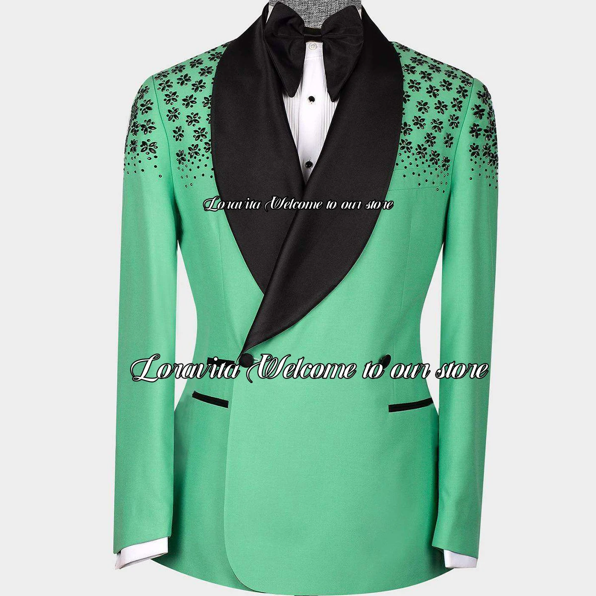 Luxury Sparkle Crystal Men's Suit Shawl Lapel Made Groom Wear Wedding Tuxedo Formal Banquet Male Prom Blazers Coat Costume Homme