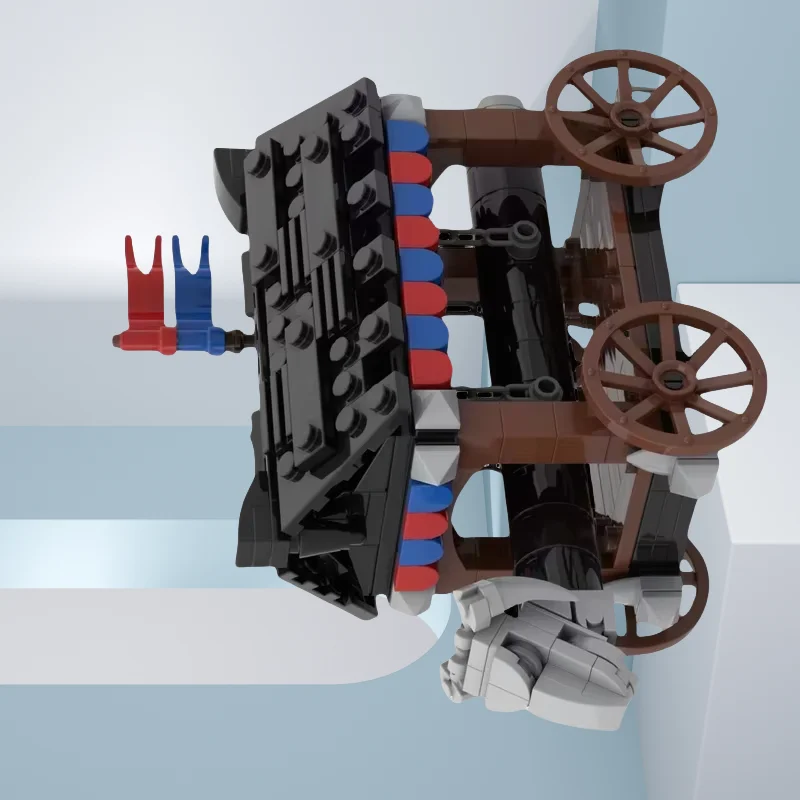 Modelo arquitetônico de torre de cerco de parede da cidade medieval. Peças pequenas MOC. 234 peças. Conjunto de construção de brinquedos de montagem. Festival criativo gi