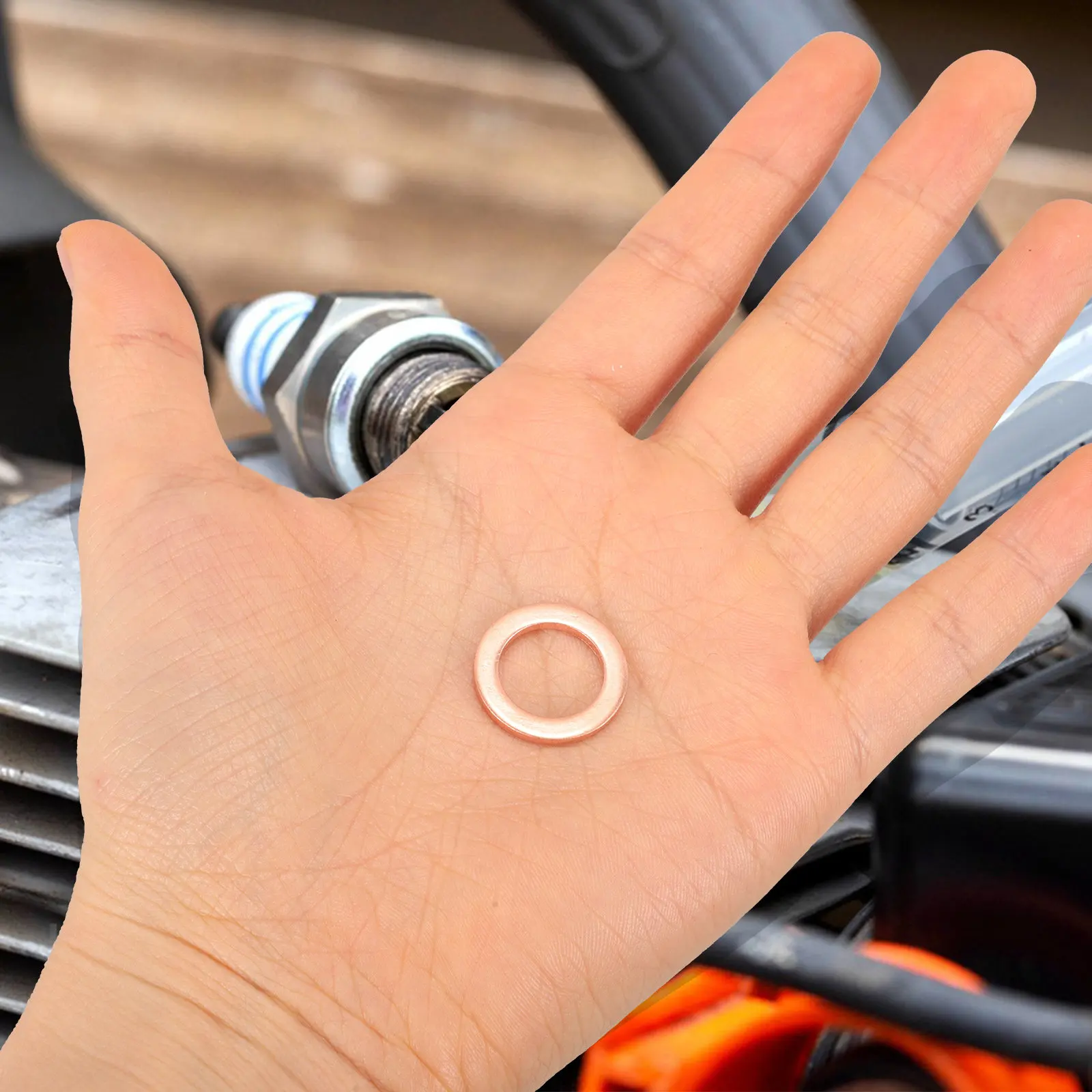 

1Set Copper Sealing Washer Assortment Crush Washer Set Oil Drain Plug Gasket Kit Flat Washers M5 M6 M8 M10 Reliable Leak