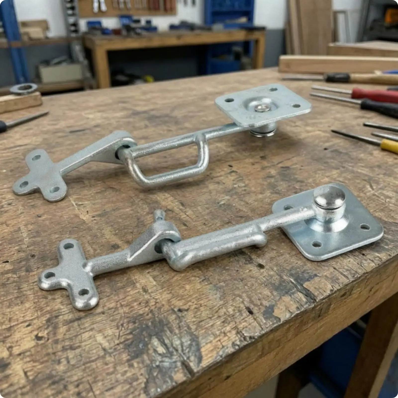 Trailer Door Latch Assembly Direct Replacement Latch with Mounting Plate