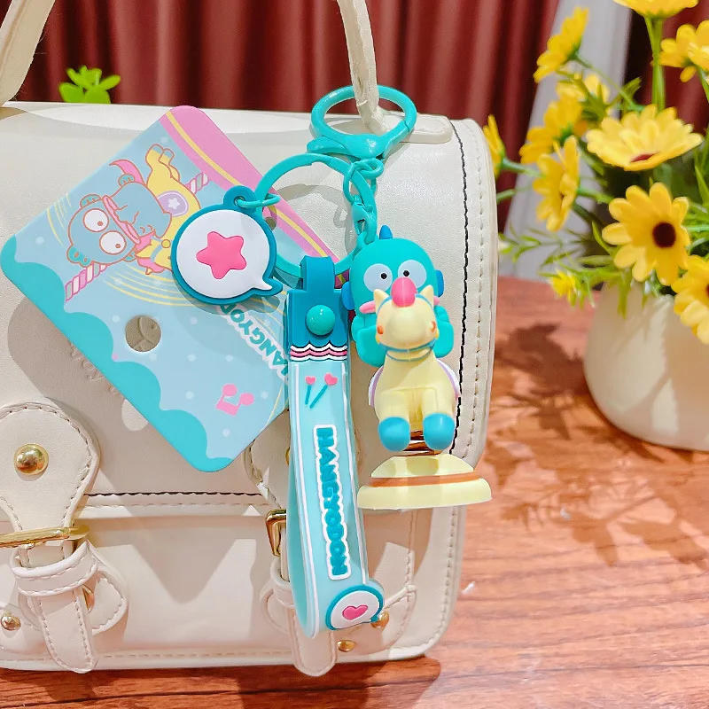 Kawaii الكرتون سانريو Hangyodon الحصان المفاتيح لطيف الأجهزة الطرفية على ظهره قلادة زوجين اكسسوارات مهرجان الهدايا الإبداعية