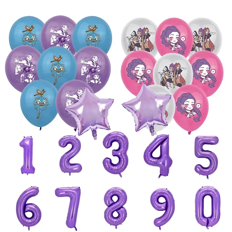 Ballon Kpop Demon Hunters Verjaardag Ballon Decoratie Set Ster Nummer Aluminium Ballonnen Verjaardag Festival Nieuwjaar Party Decor