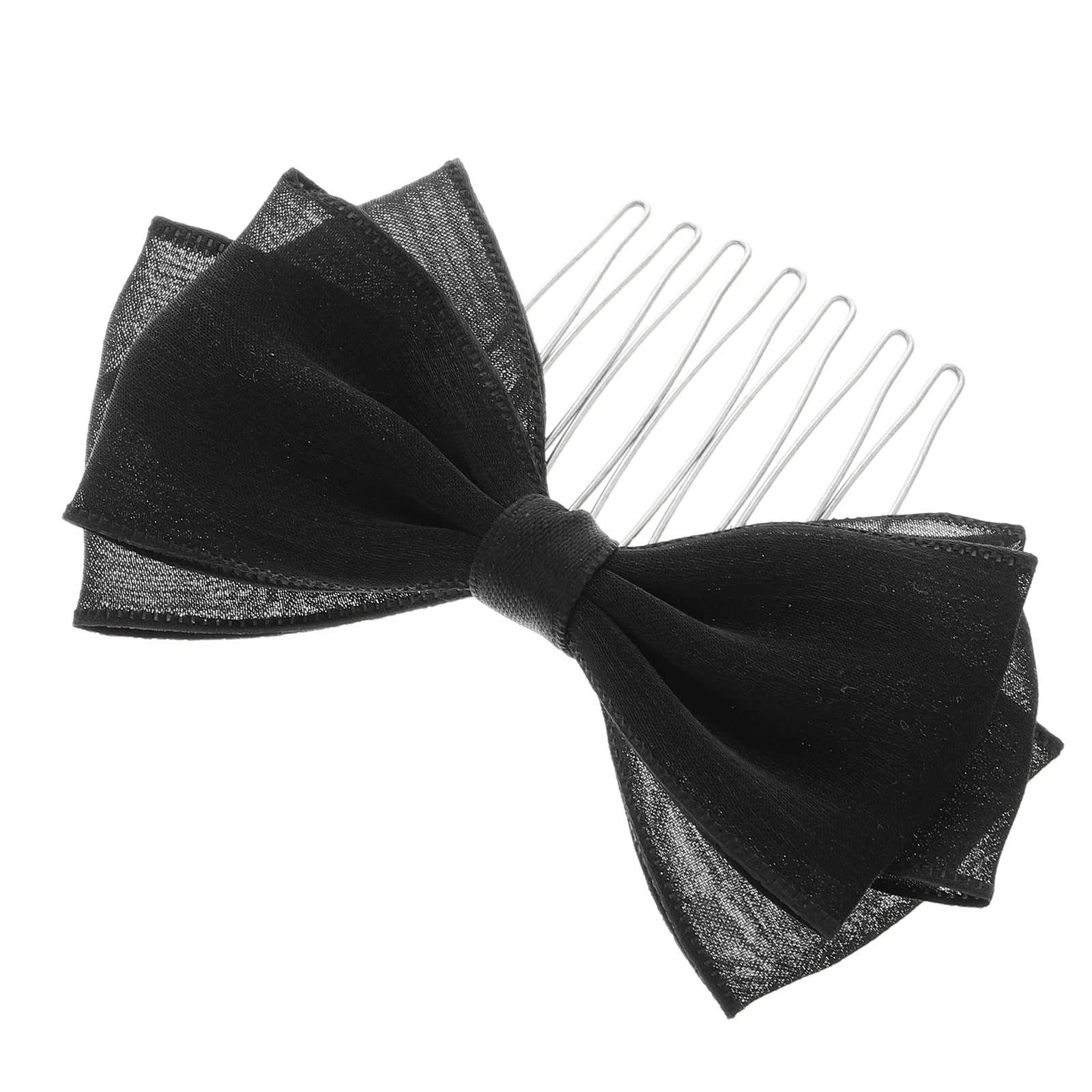 

Elegant Black Bowknot Twist Comb for Side Hair Clip Secure Hold Stylish Accessory for Casual Formal Events Young Students