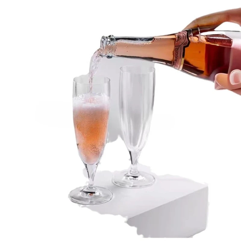 Striped crystal glass, outdoor bantam wine glass