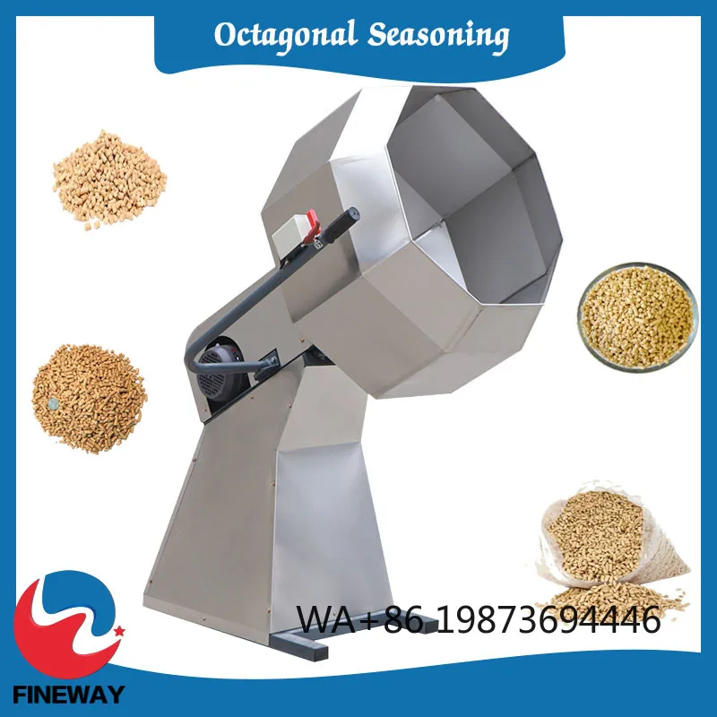 304 stainless steel octagonal seasoning machine, for French fries and chips automatic coating