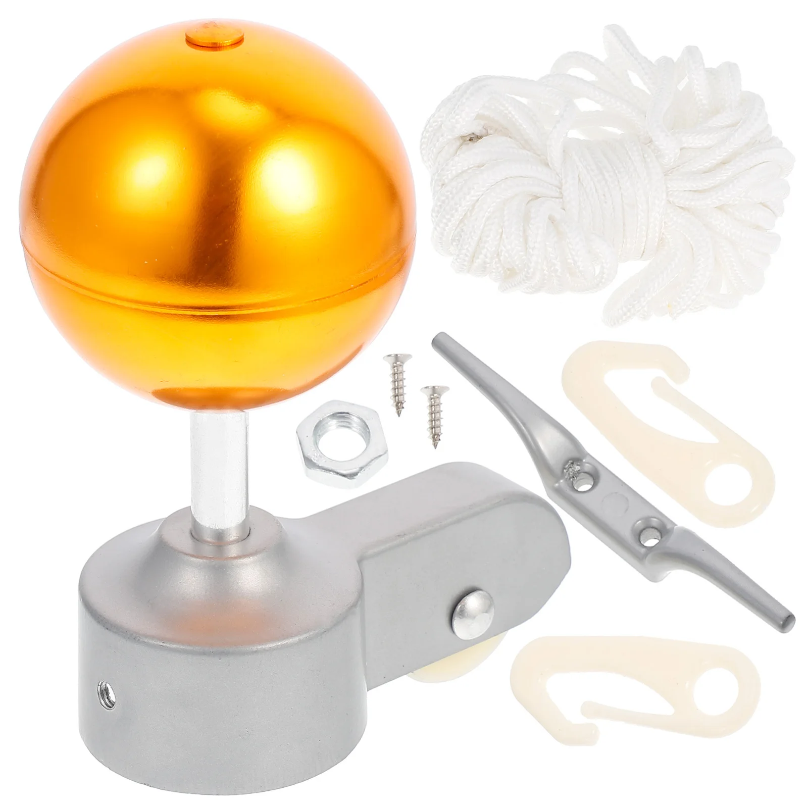 

1 set 1 Set Flagpole Repair Kit Premium Fitting Accessories With Swivel Hooks Pulley Truck Cleat Decor Balls Topper For Garden