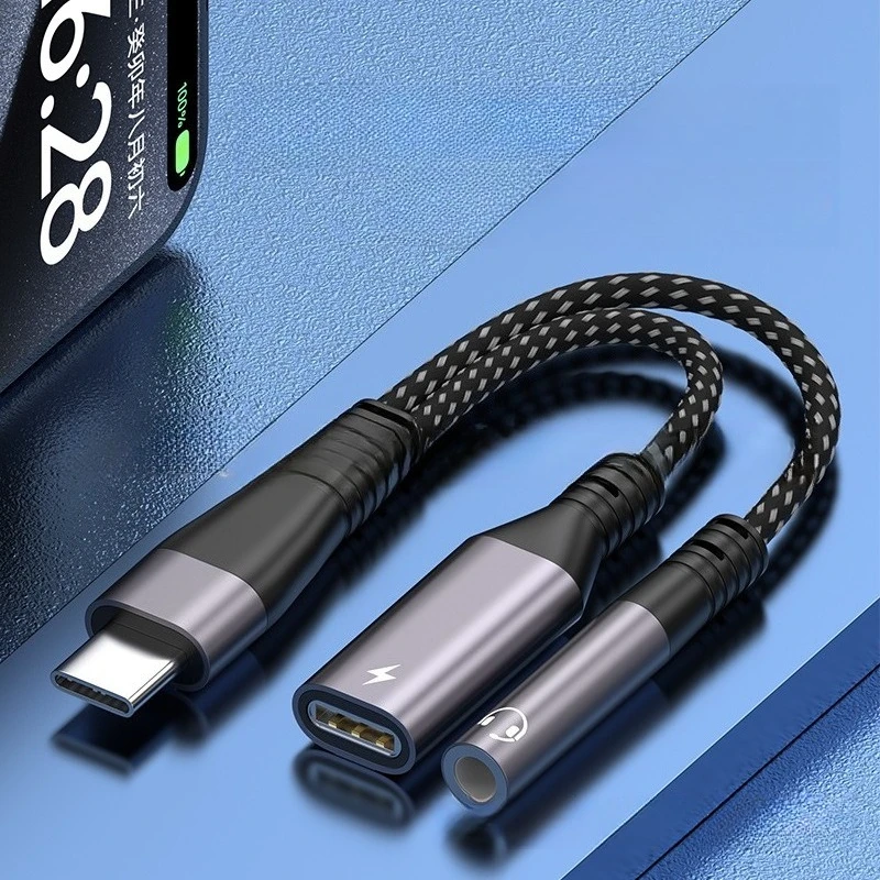 

2in1 USBC To 3.5mm Headphone Jack Type C PD Audio Aux Adaptor for IPhone 15 IPad Pro Xiaomi14 Huawei Mate.
