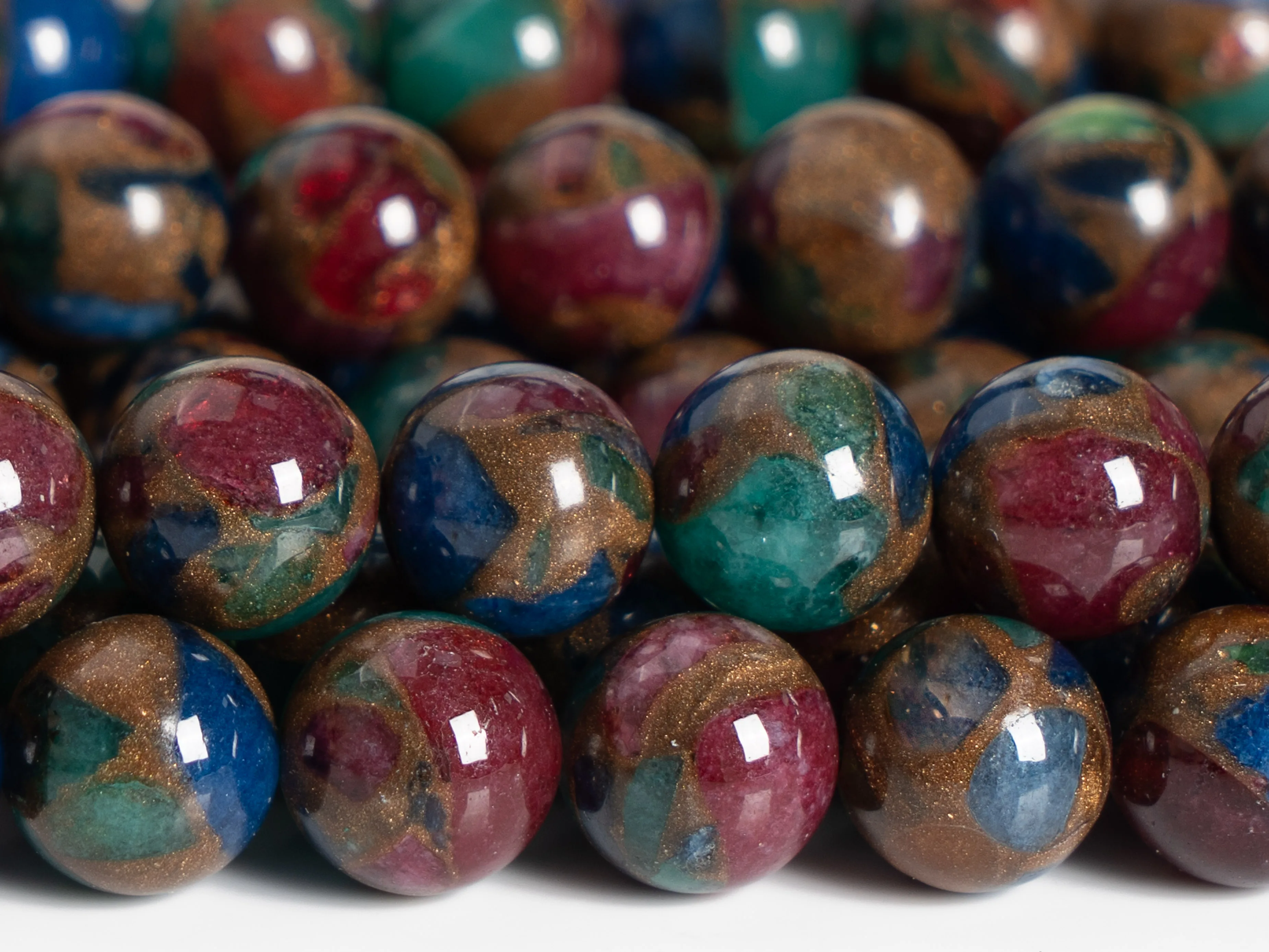 

Blue Green RedSandstone Beads Synthetic Grade AAA Gemstone Loose Beads Round Size Options 4/6/8/10/12mm for Jewelry Making