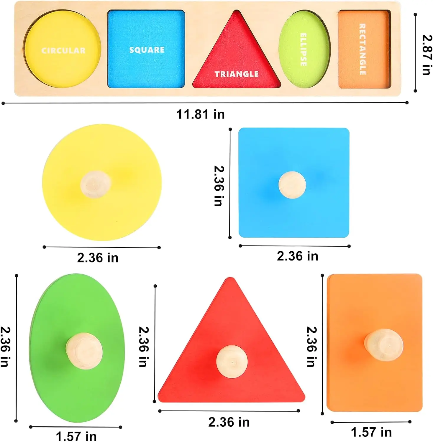 Juguete Montessori de clasificación de colores, tablero de agarre a juego con forma de madera, rompecabezas para bebés, juguete educativo temprano, juguete de Motor fino