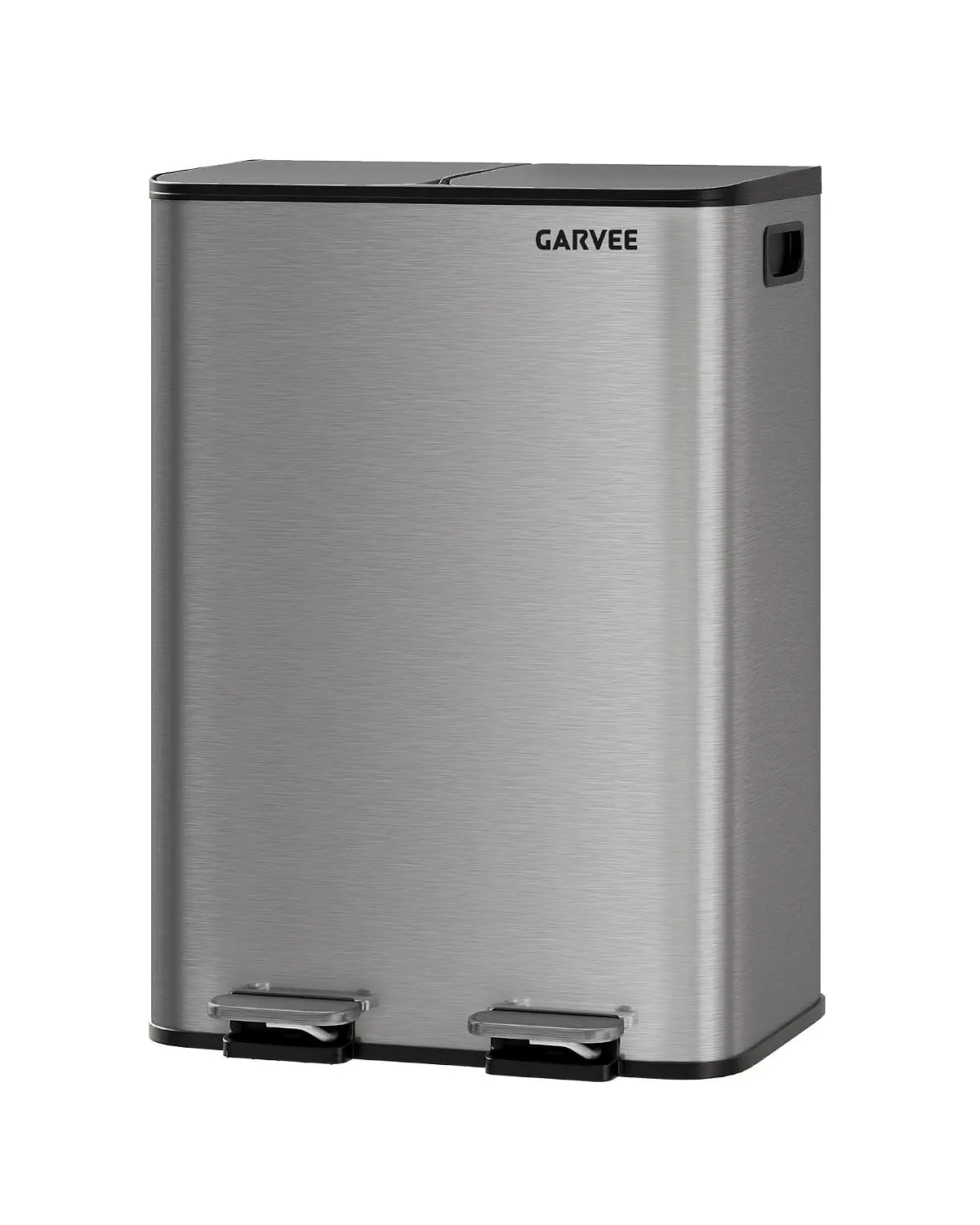 Dual Compartment Stainless Steel Recycling Trash Can