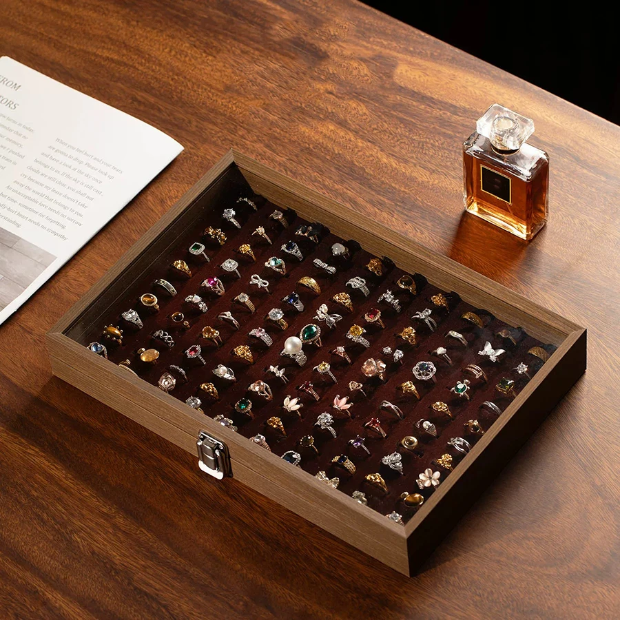 専門的なリングボックス収納ボックス、精巧なジュエリートレイ、 - Wood Ring Blank のレビューと価格