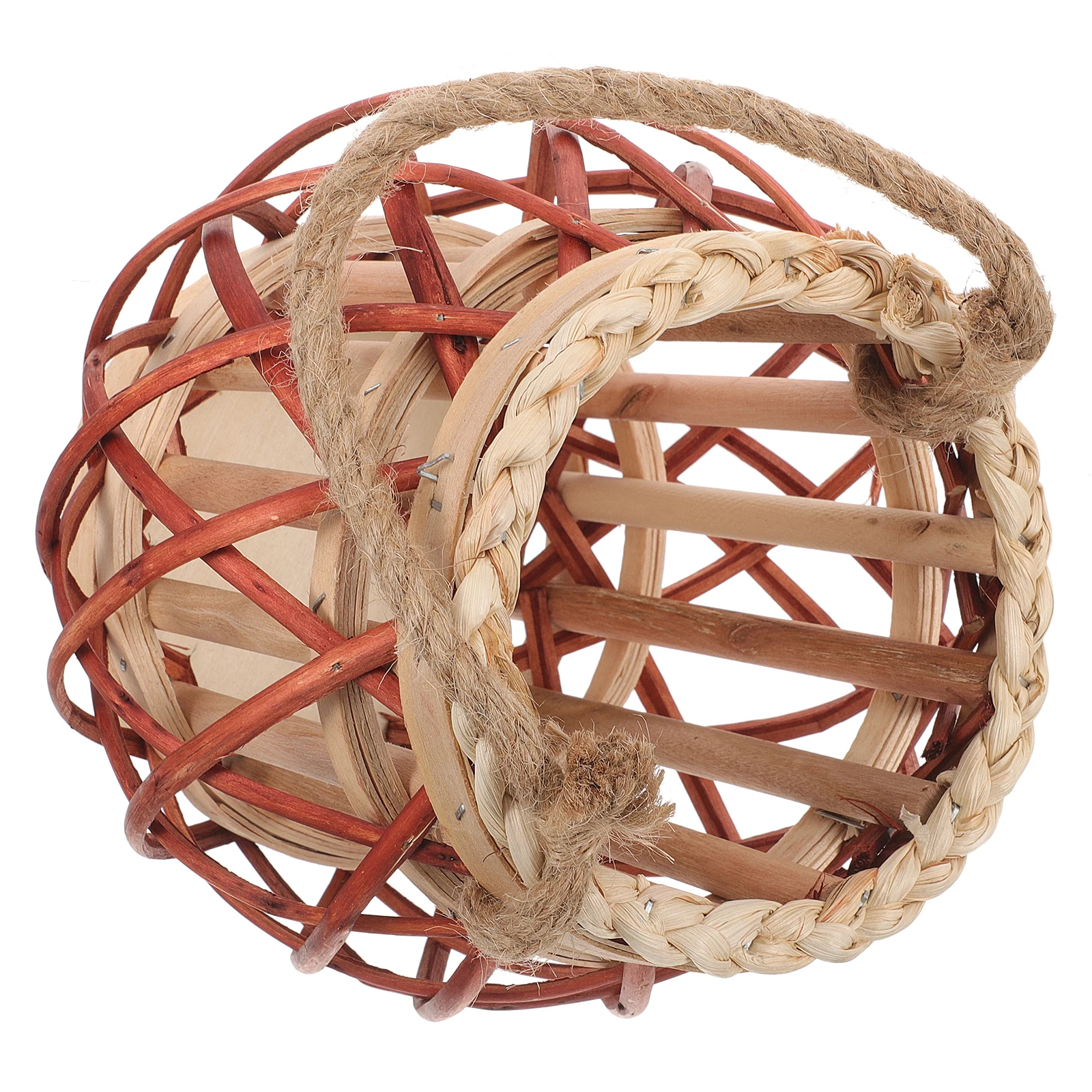 

Rustic Woven 1 Small Size Natural Willow Basket Hanging Holder Tea Home Decoration Light Stand Home Decor
