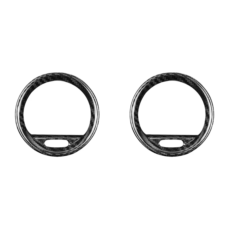

2X Car Interior Carbon Fiber Air Vent Panel Trim For Fiat 500 Abarth 2012-2019 Air Vent Decorative Frame