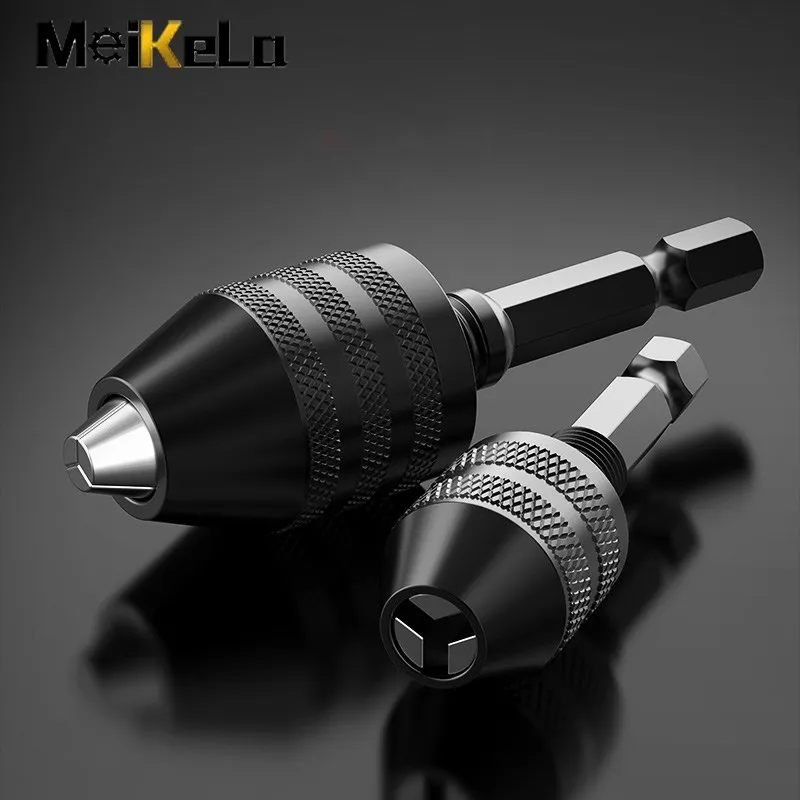 Meikela Keyless Drill Chuck 0.3-8mm Self-Tighten Electric Drill Bits Collet Fixture Tools 1/4\