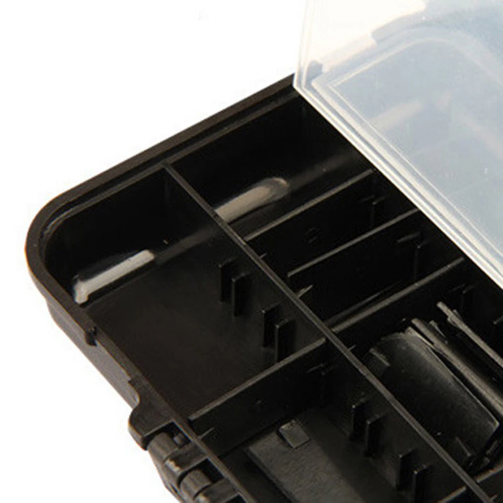 

2 pcs Plastic Tackle Box 16-Compartment Fishing Storage Organizer With Transparent Lid For Hooks Weights Flies Shot Floats