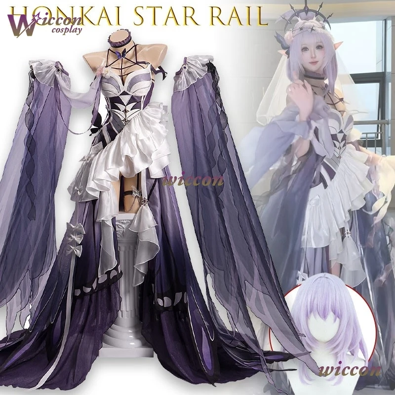 

WuHU Honkai Star Rail Castorice Evening Gown Undying Butterfly Glowing Wings Sheer Silk Star Pattern Embroidery Cosplay Dress