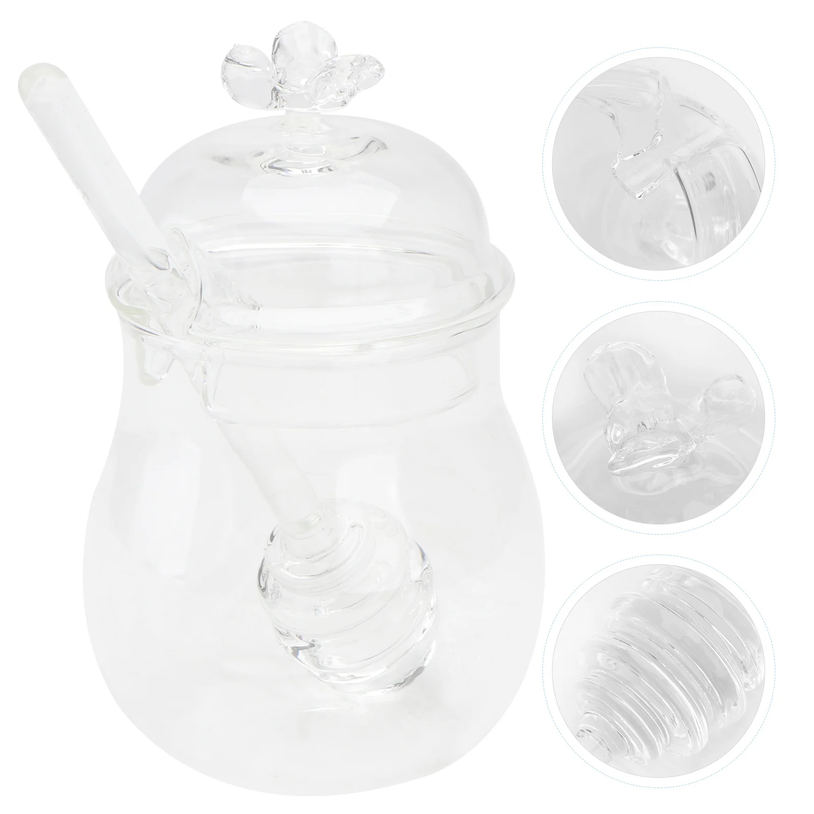 

1Pcs 250ml Honey Storage Container Glass Jar with Lid Airtight Kitchen Organizer Bottle for Honey Sweets Cereals