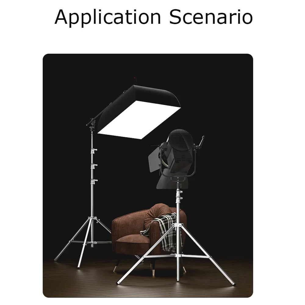 Selens 2.2/3M Heavy Duty Tripod Stainless Steel  Folding Anti-slip Lamp Light Stand 10KG Load for Softbox Photography Studio