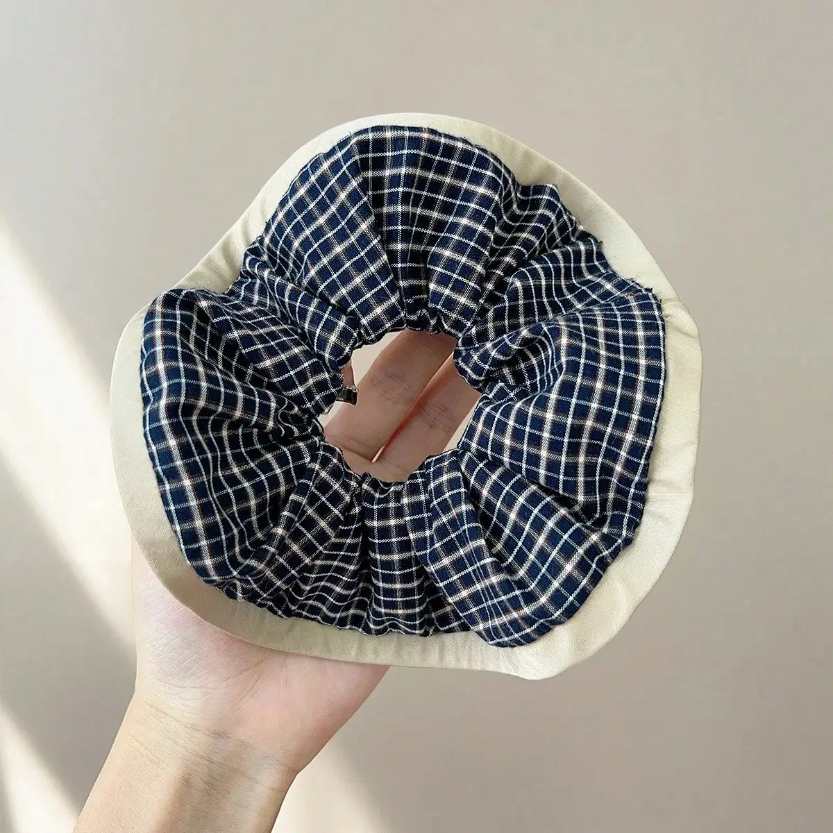 

New Arrival Knotted Relaxed Blue Plaid Headbands, Minimalist Versatile Fashion Hair Ties & Hair Claws