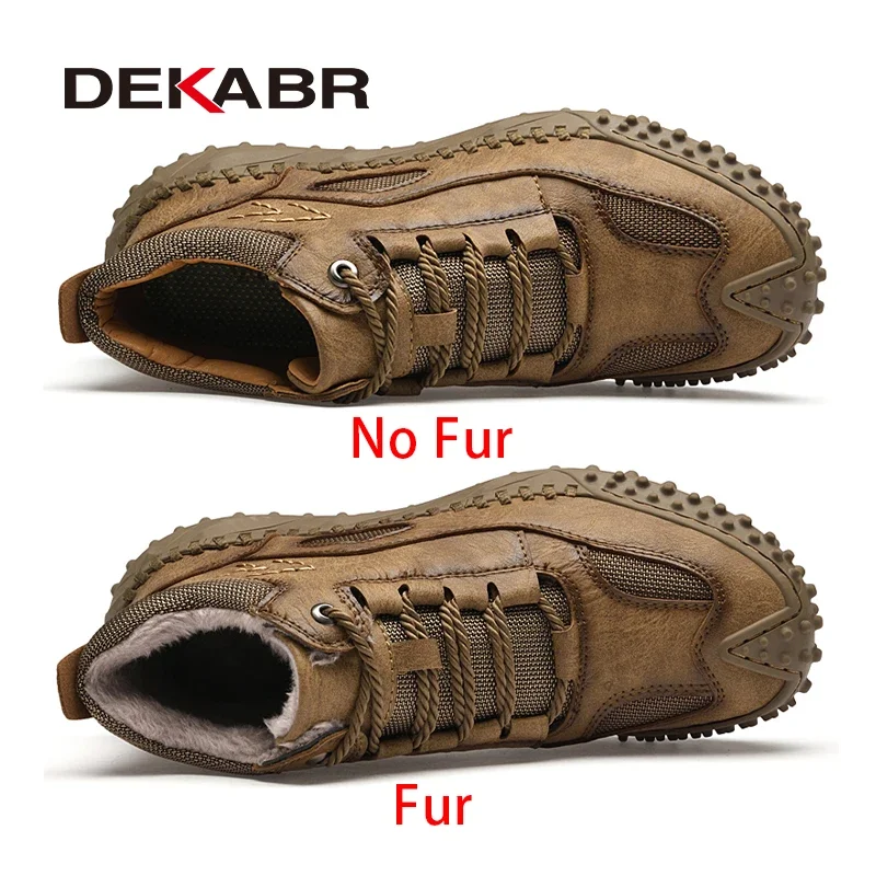 DEKABR Brand Handmade Boots For Men High Top Casual Men Wear-Resistant Men Shoes Autumn Winter Man Trend Shoes