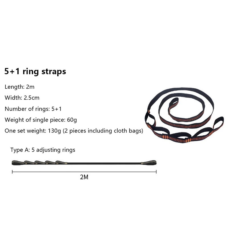 2PCS Hammock Straps Extra Strong Lightweight Rope and 600lbs Breaking Strength Non-Stretch image 4