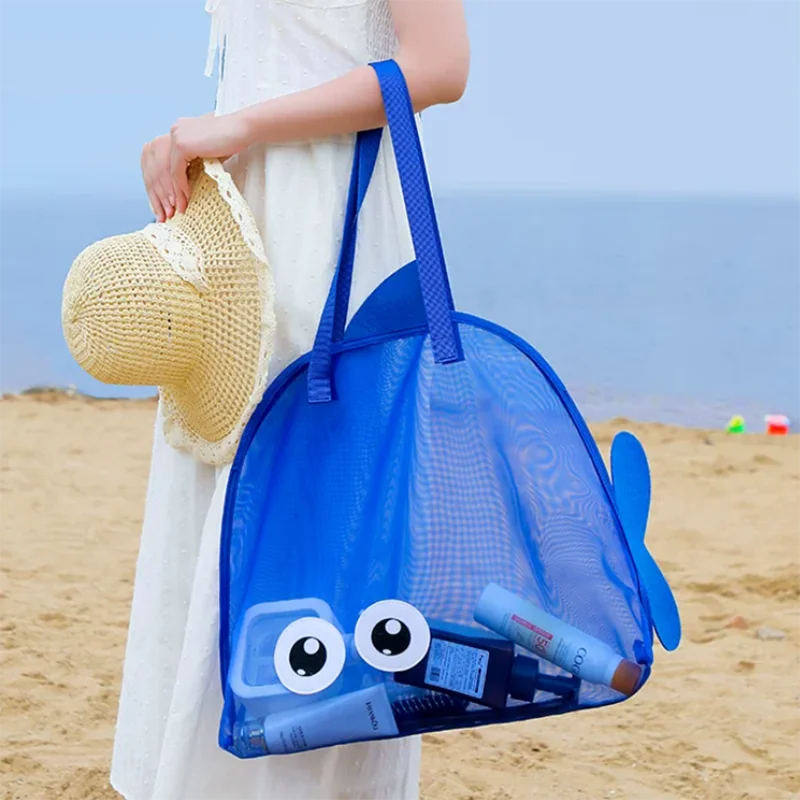 Large Capacity Storage Bag Portable Foldable Mesh Sand Digging Toy Organizer Pouch for Beach Travel Outdoor Sports