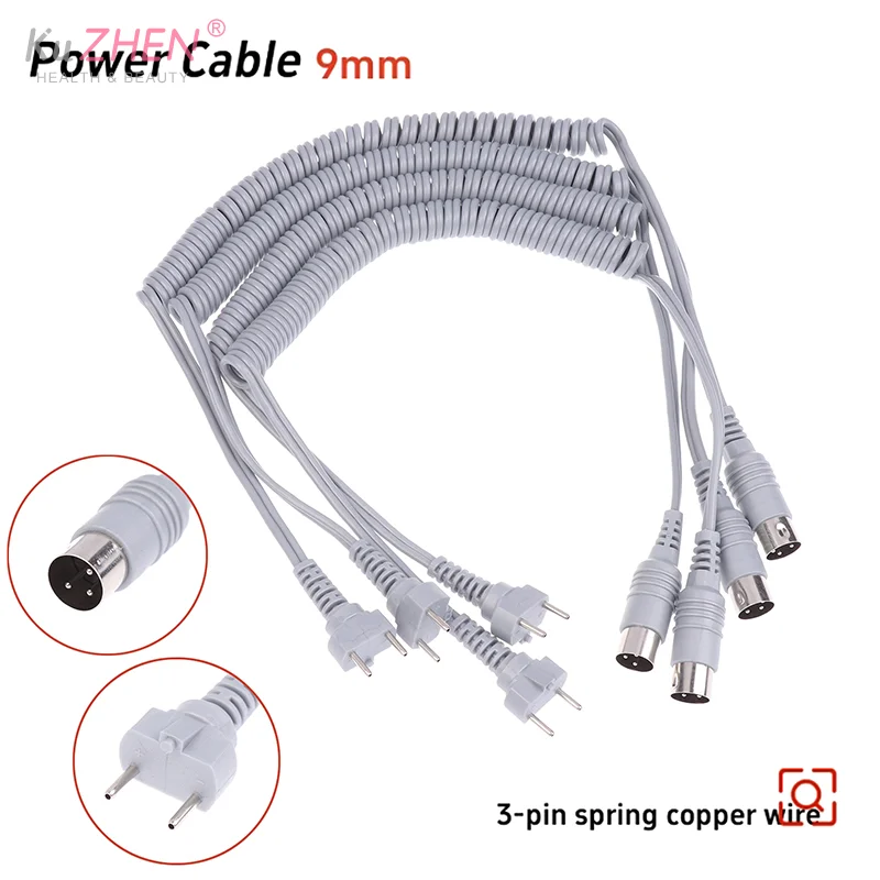 1.5M gris 3 broches 9mm pour fort 210 204 90 105L 102L poignée de clou ligne de connexion câble d'alimentation électrique manucure perceuse fil à ressort