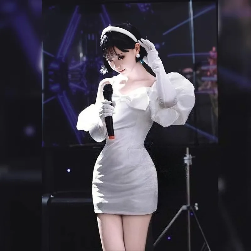 

Sua Cosplay White Dress Anime Roleplay Costume Wig Outfits Performance Clothes Halloween Carnival Party Costumes for Women Suit