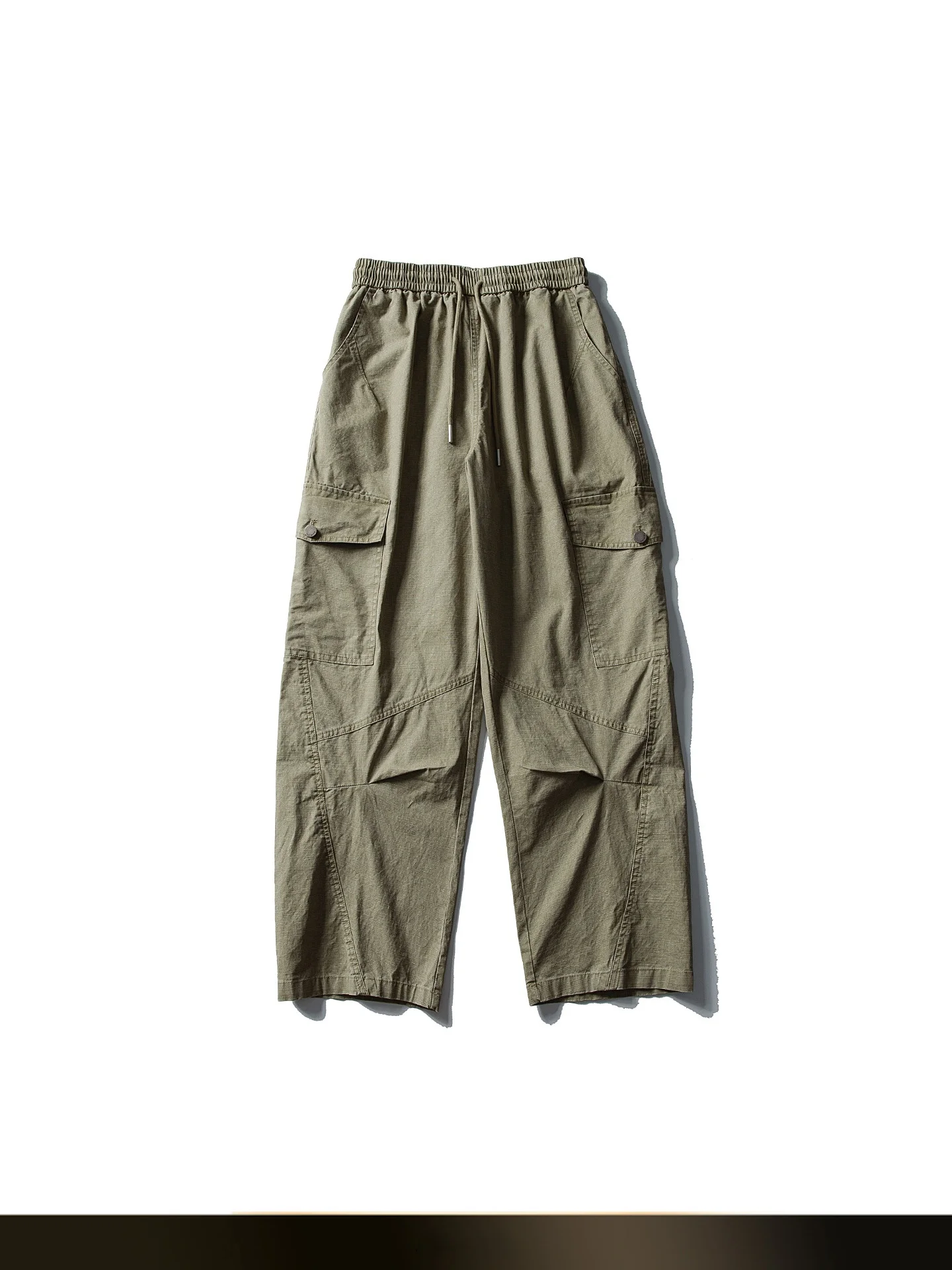 

Retro Bamboo Texture Work Pants Men's Autumn Stone inding Waed Cotton Loose Wide Leg Casual Pants Japanese Sle Loose Fit