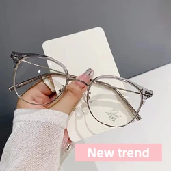 Trendy Finished Myopia Glasses Clear Lens Anti-blue Light Eyewear for Men Women Luxury Short Sight Eyeglasses Diopter 0 To -4.0