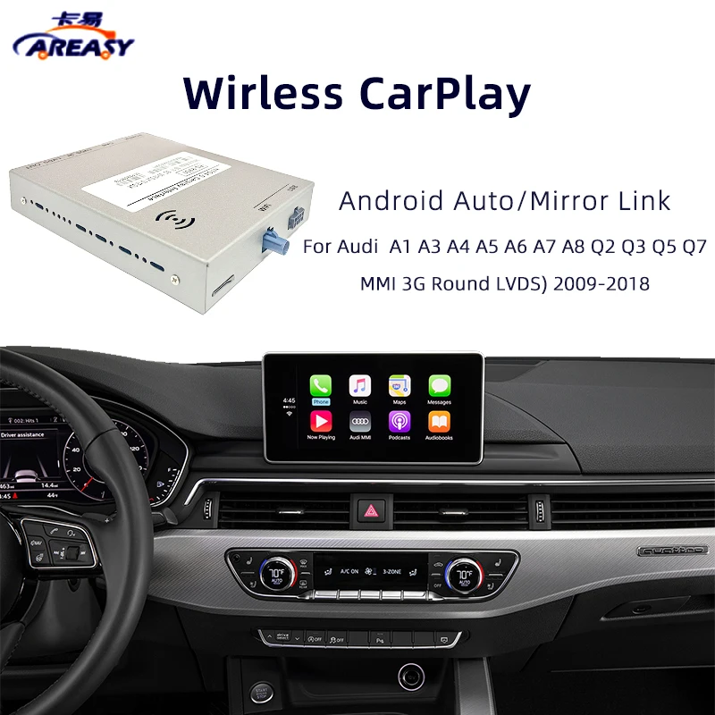 

Wireless Carplay And Android Auto Interface For Audi A1 A3 A4 A5 A6 A7 A8 Q2 Q3 Q5 Q7 With AirPlay Mirror Reverse Camera Decode