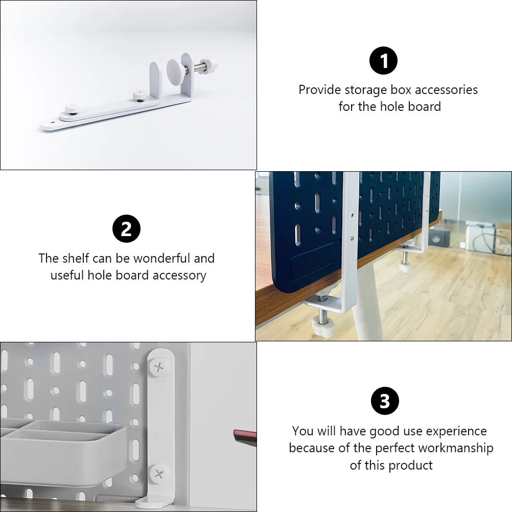 

2Pcs Metal Painted Hole Board Iron Fixing Racks Nail-Free Durable Home Hole Storage Board Desktop Rack Accessories