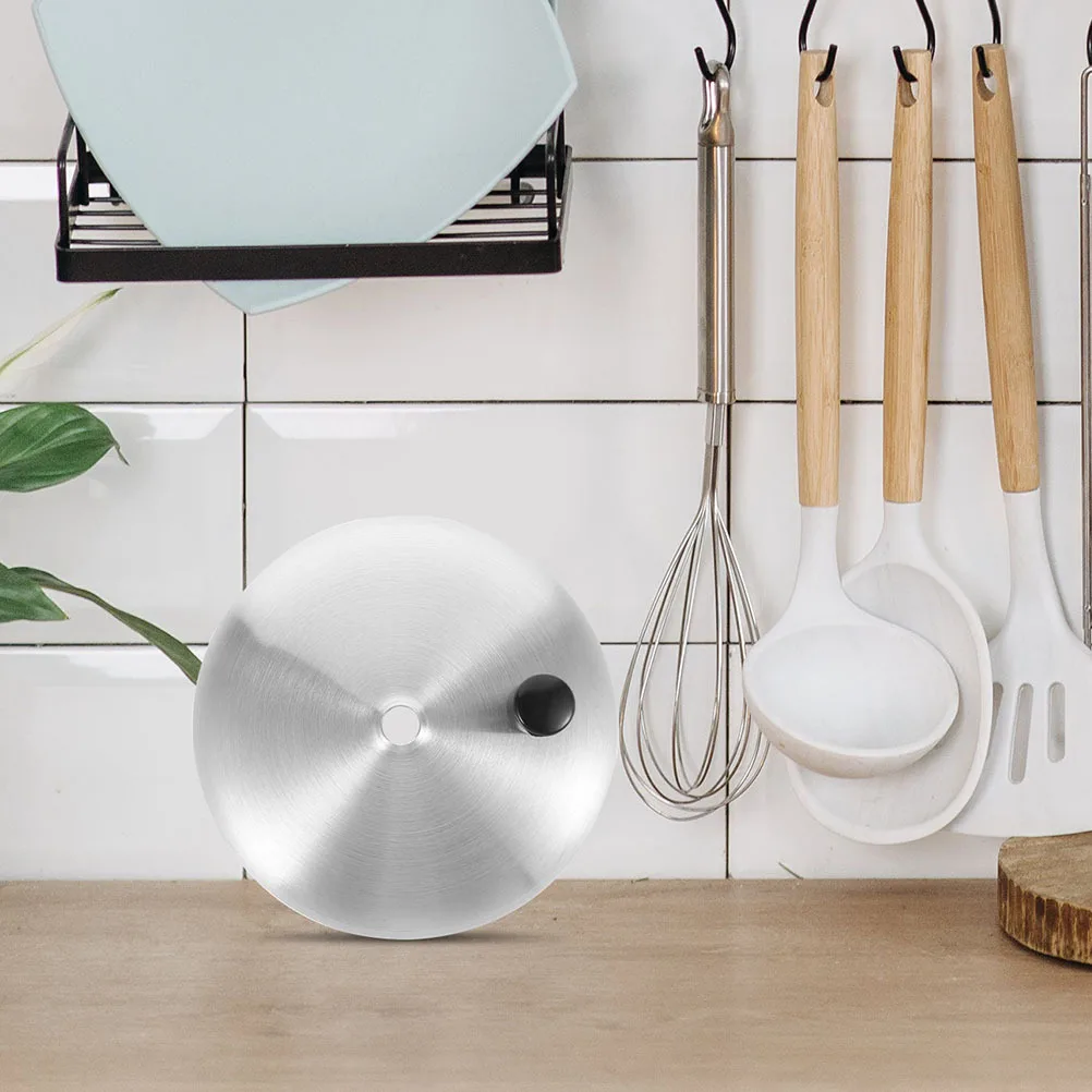 

2Pcs Stainless Steel Pot Lid High Temperature Resistant Easy to Clean Kitchen Pan Lids Pan Lid Cover