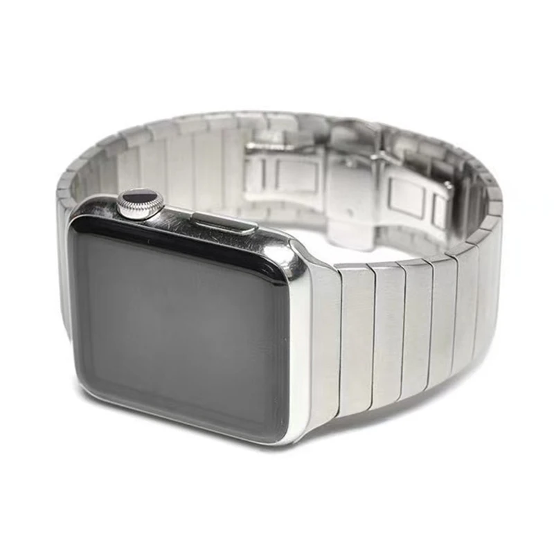 สายสแตนเลสสุดหรูสำหรับนาฬิกา Apple 10 9 8 7สาย46มม. 45มม. 41 42มม. 40 44มม. สายเชื่อมโลหะสำหรับ iWatch Ultra 2 49มม.