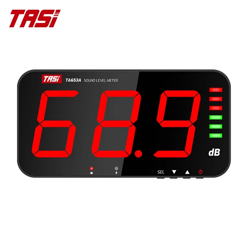 TASI 13 Inches Noise Meter, Decibel Meter, Wall Mount Sound Level Meter TA653A