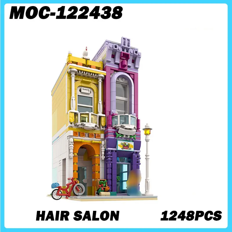 MOC-122438 Hair Salon Brick and block education birthday gift, building model, daily gift, street view toy  Architecture 1248PCS