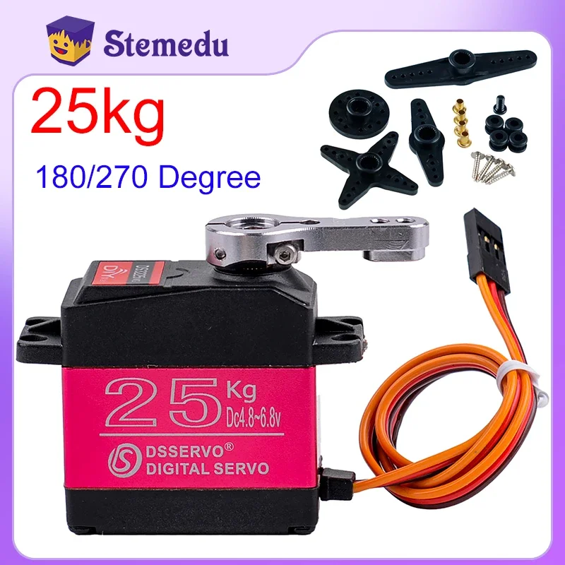 DS3225 Digital Servo Dsservo IP66 Waterproof High Speed Metal Gear 25KG 180/270 Degree Motor Baja for 1/8 1/10 1/12 Scale RC Car