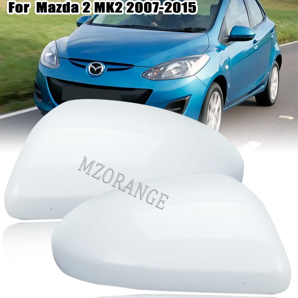 Rearview Mirror Cap Cover for Mazda 2 MK2 2007 2008 2009 2010 2011-2015 ABS White Assembly Door Wing Side Mirror Housing