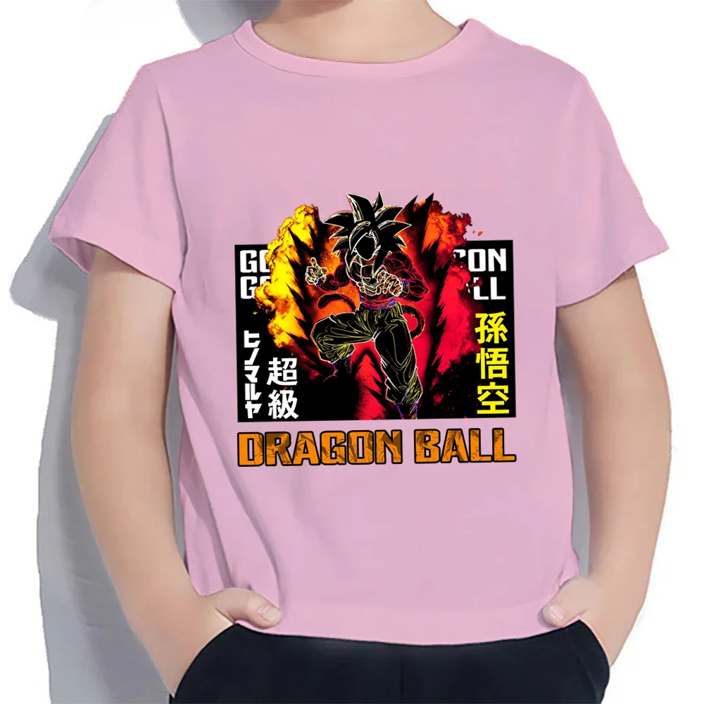 Fashion Children's T-shirt Lovely Dragon Ball Goku Vegeta High Street Short Sleeve Trend Hot Sale Anime T-shirt for a Boy Tops