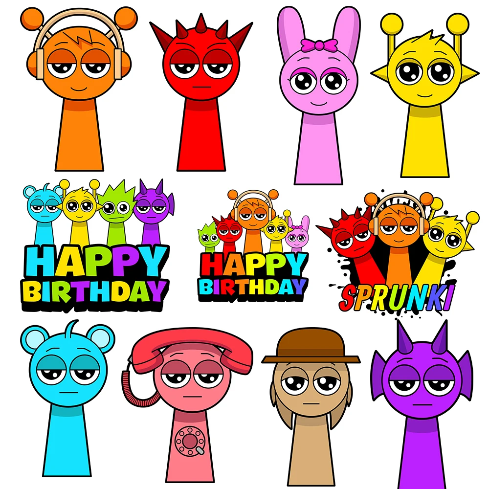 

40 см/60 см/90 см Incredibox Sprunki украшение с вырезом для вечеринки, дня рождения, реквизит, большой реквизит для детского душа, Kt, фон для доски, декор