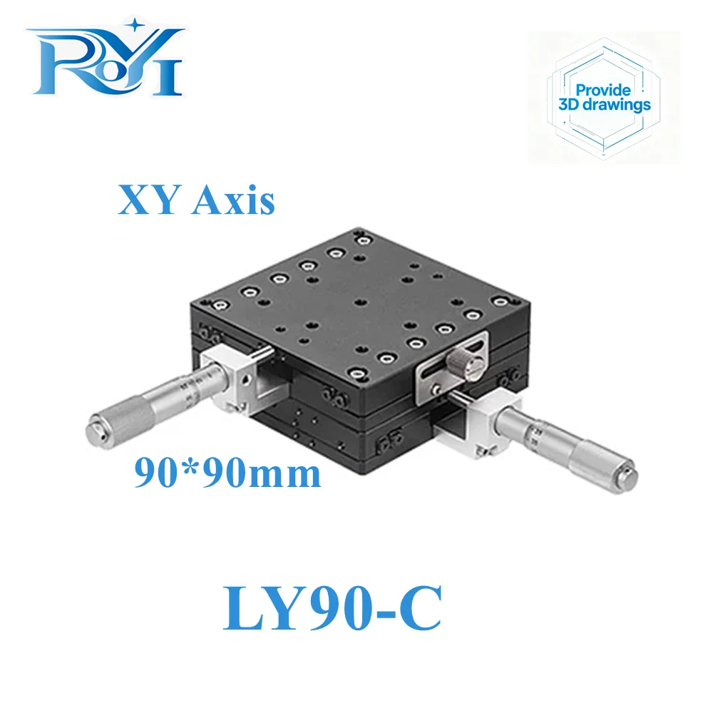 XY Axis 90*90mm Trimming Station Manual Displacement Platform Linear Stage Sliding Table XY90-L XY90-C LY90-R Cross Rail