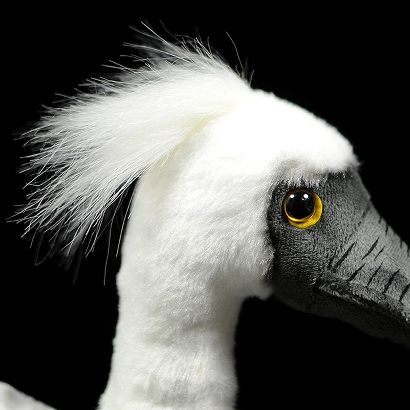 New Super Cute Spoonbill Plush Toy Simulation Black-Faced Spoonbill Platalea Leucorodia Real Life Doll Animal Model  Gift