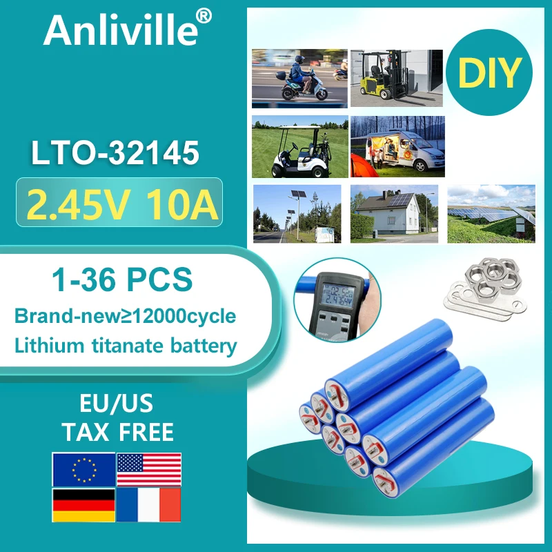 

2.45V 10Ah LTO Lithium Battery- DIY for Home Energy Storage, Electric tool,camping,RV,High Cycle Life, Stable Voltage, Hot Sale