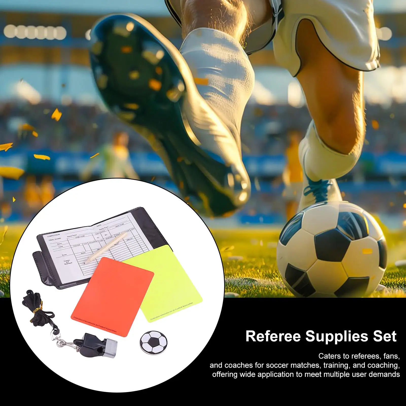 Soccer Kit Whistle with Referee Cards Set, Referee Cards for Soccer Football, Ideal Referee Kits for Game Sports