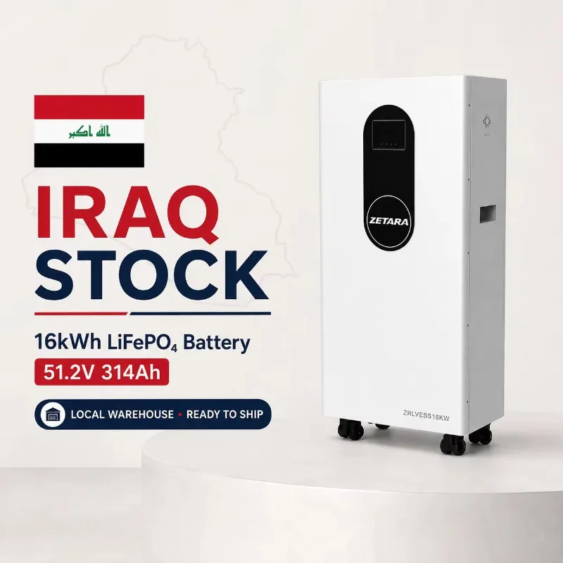 Smart 16kWh Solar Battery 51.2V 314Ah LiFePO4 Battery Pack Wall Mounted With LCD Display And BMS For House Energy Storage