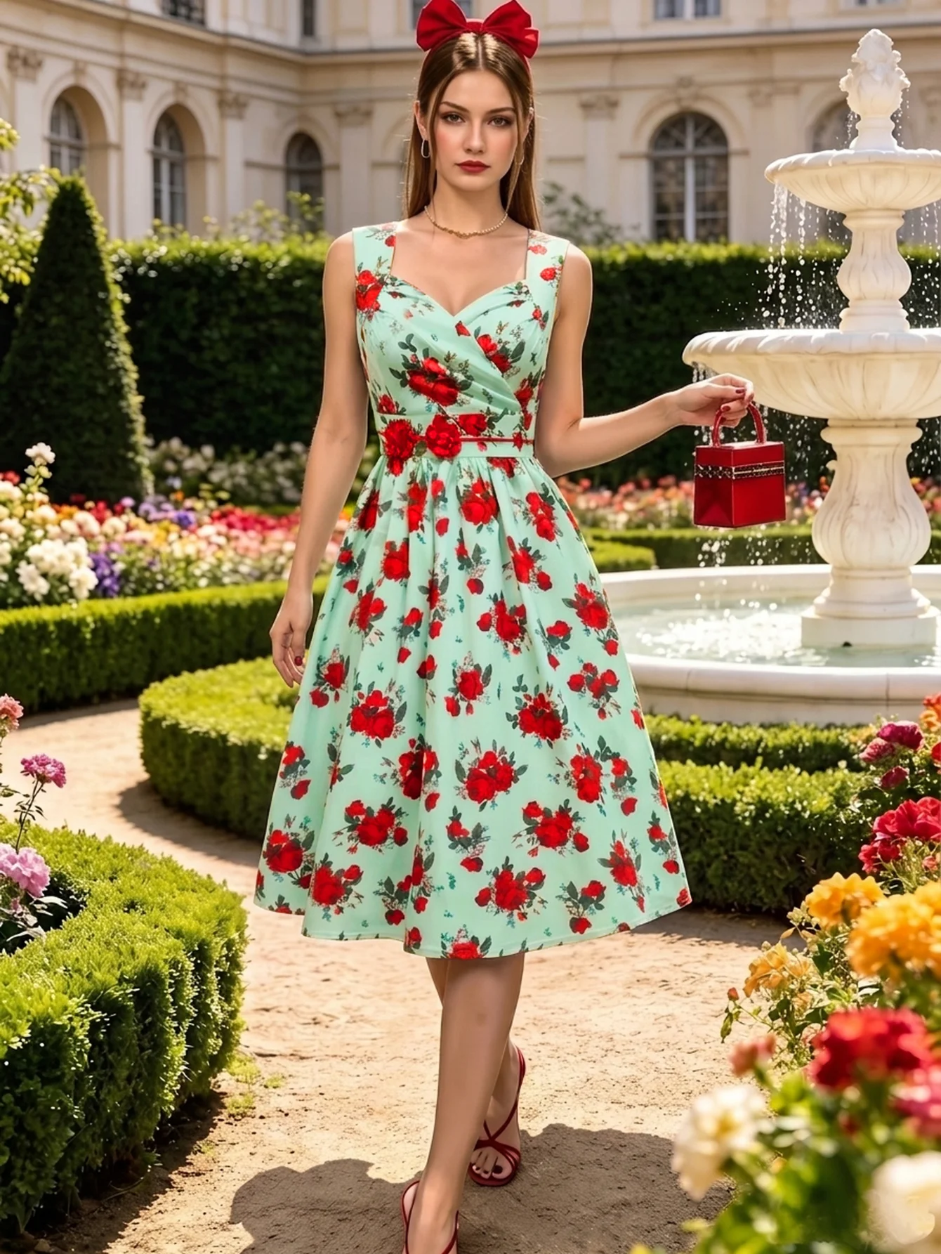 Abito midi da donna senza mani - Midi Skirt Floral recensione e prezzo