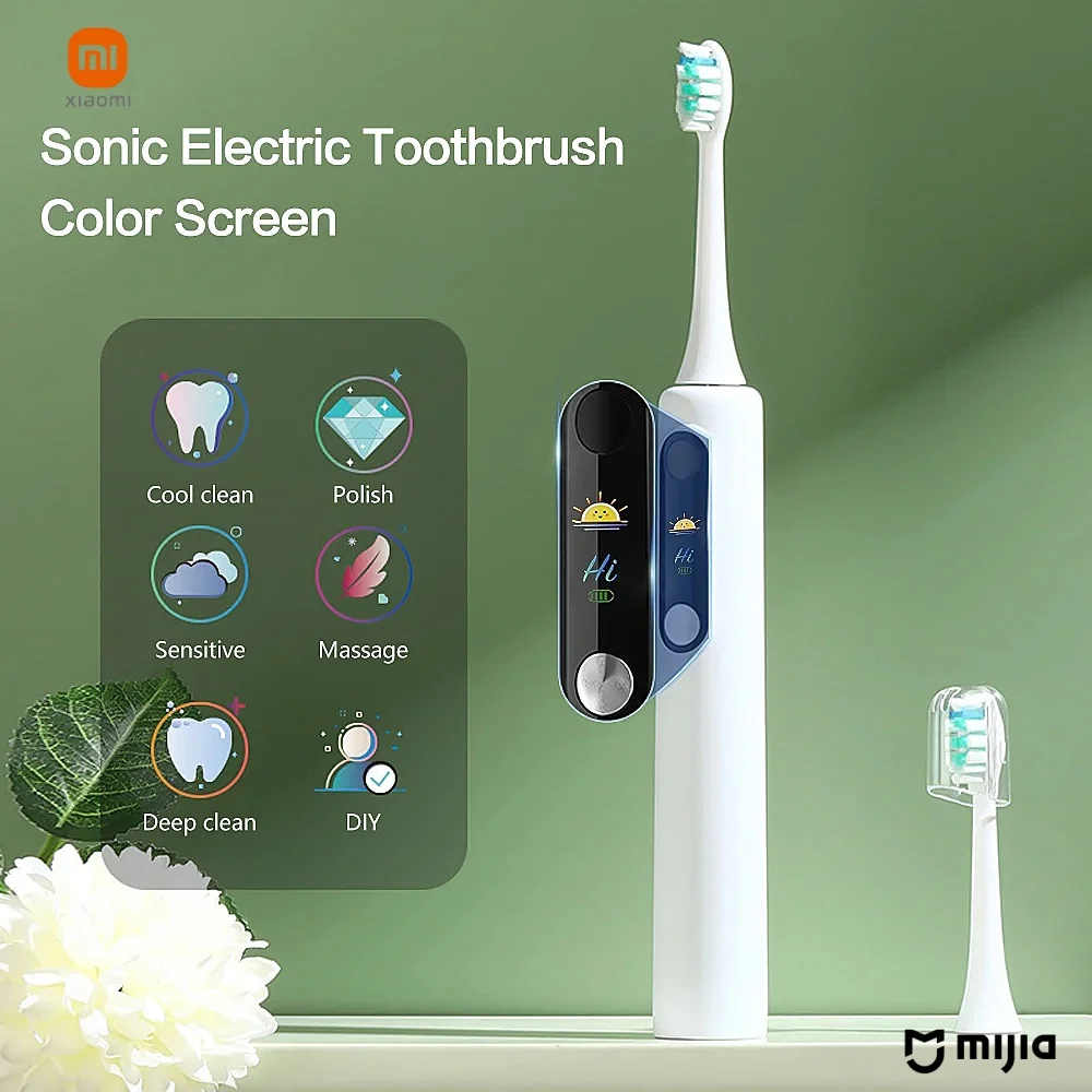 Xiaomi Mijia LCD Ultrasonic Toothbrush Smart Sonic Oral Care Toothbrush Set Electric Toothbrush Set Rechargeable Automatic