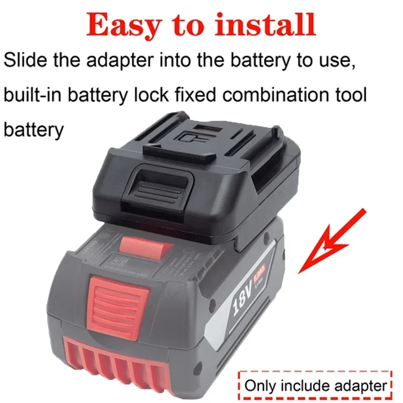 Imagem -02 - Adaptador para Bosch 18v para Makita 18 20v Conversor de Bateria de Íon-lítio para Makita Ferramentas sem Fio Furadeira Elétrica Acessórios de Ferramentas Elétricas